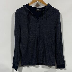 Vince Men's Navy Blue Hooded Sweater